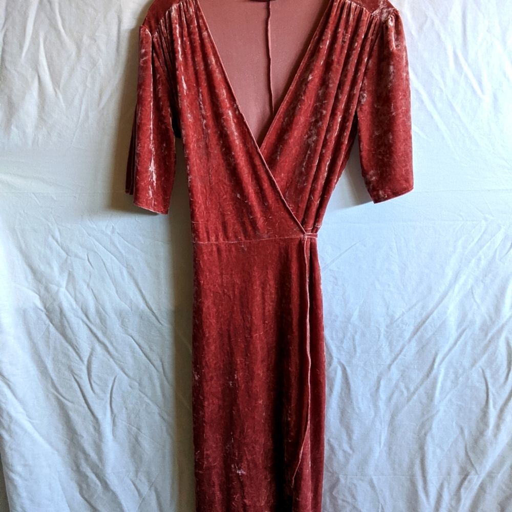 LOB Wrap Around Velvet Pink Dress.  Size 2